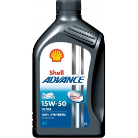 Shell Advance Ultra 15W-50 Fully Synthetic Motorbike Engine Oil (1 L)