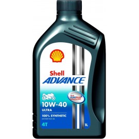 Shell Advance Ultra 10W-40 Fully Synthetic Motorbike Engine Oil (1 L)