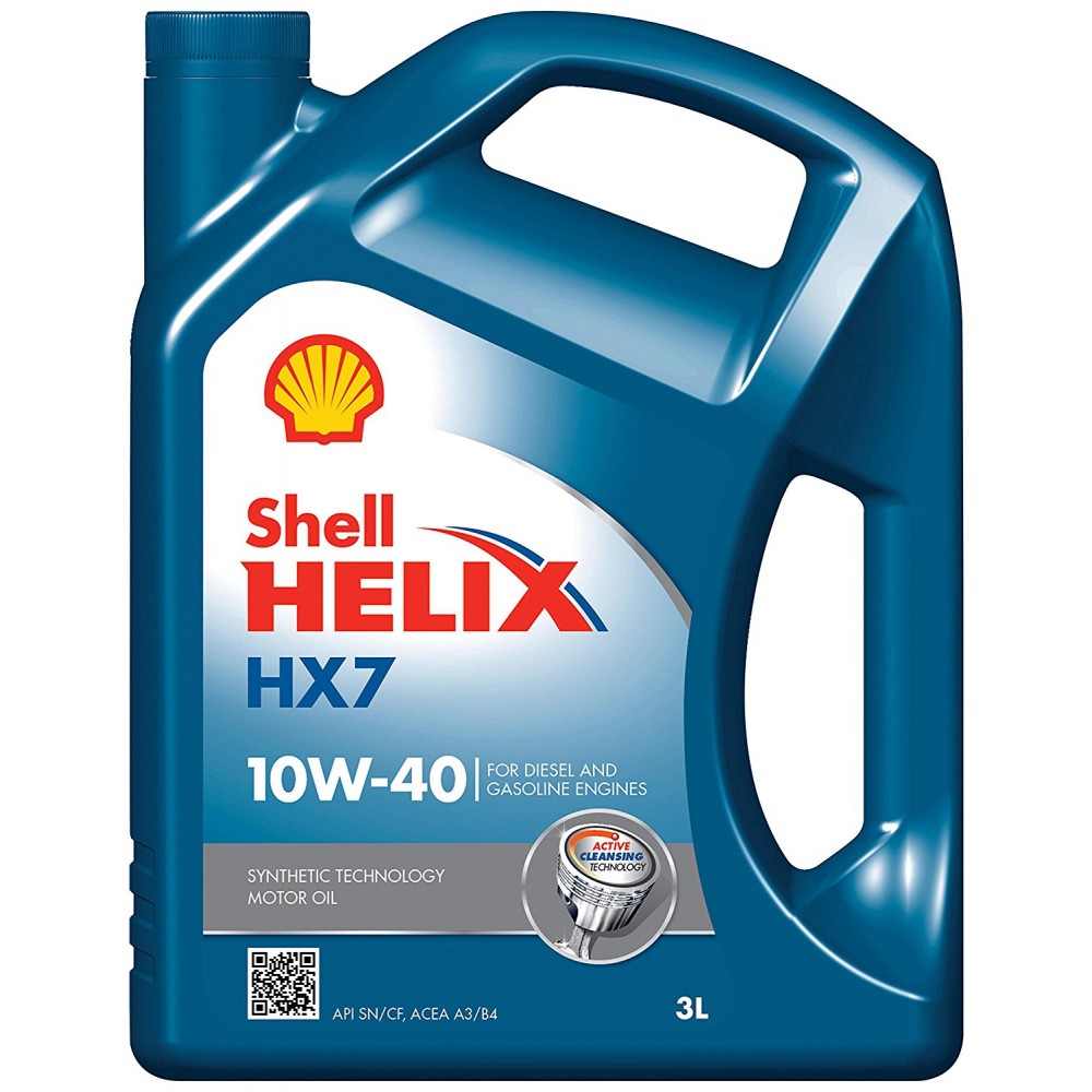 Shell Helix HX7 10W-40 API SN Synthetic Technology Car Engine Oil (3 L)